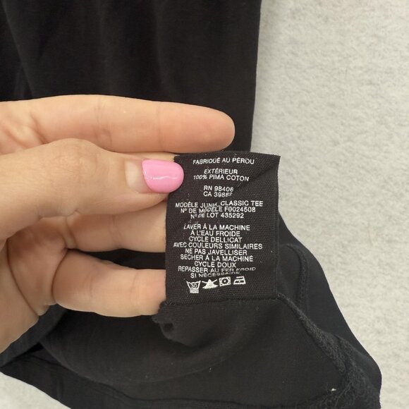 Theory Shirt Womens Small Black Junia Classic Tee Pima Cotton F0024508 Crewneck - Picture 4 of 8